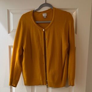 Elegant Yellow Cardigan Sweater